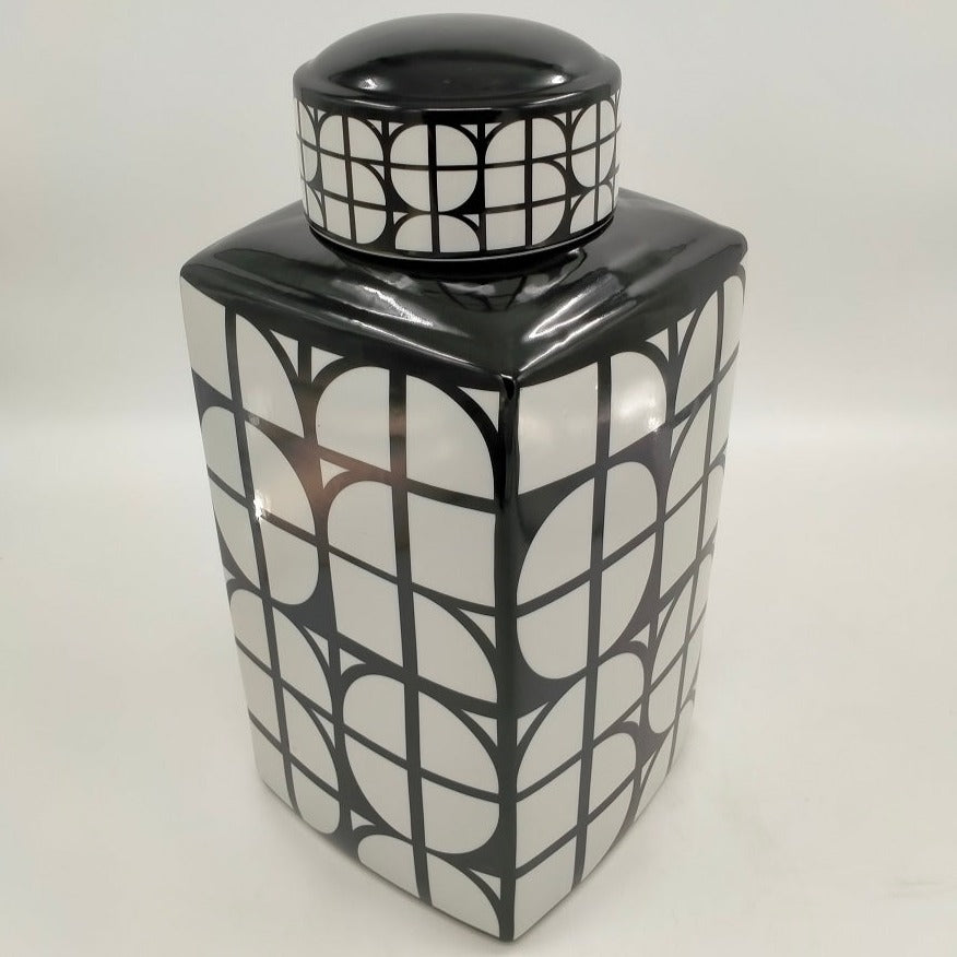 Vase Cardin Noir et Blanc Porcelaine