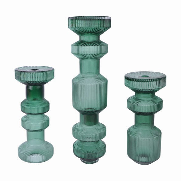 Bougeoir Verre Vert Foncé