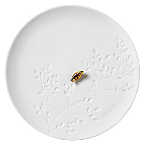 Assiette oiseau doré