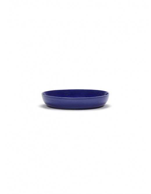 Lot de 2 assiettes hautes lapis lazuli tourbillon blanc Feast