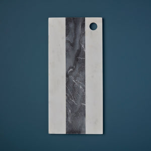 Planche rectangulaire en marbre gris et blanc