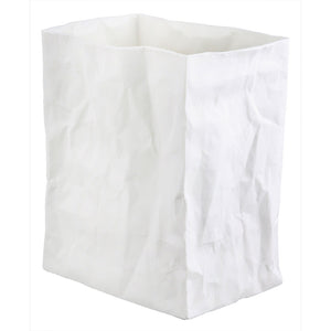 Vase effet sac en papier froissé en porcelaine grand modèle