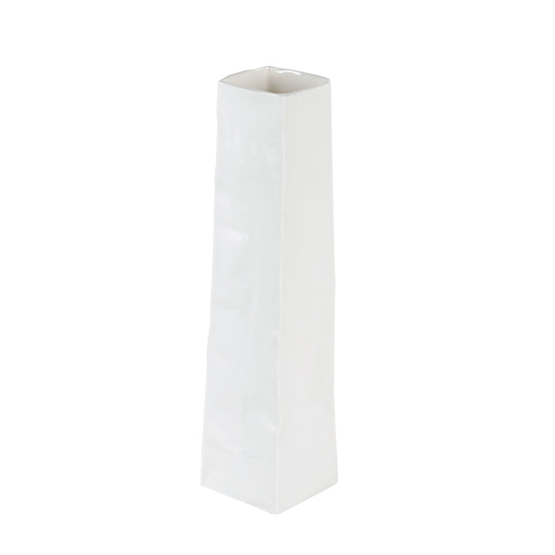 Vase soliflore effet sac en papier froissé en porcelaine