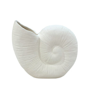 Vase coquillage blanc texturé