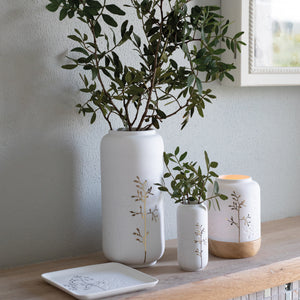 Vase brindille dorée